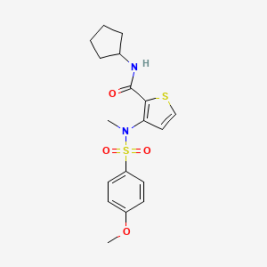 molecular formula C18H22N2O4S2 B2806907 N-环戊基-3-{[(4-甲氧基苯基)磺酰基](甲基)氨基}噻吩-2-羧酰胺 CAS No. 1251633-87-0