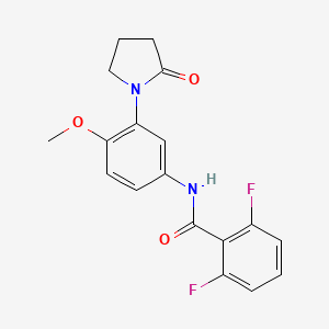 molecular formula C18H16F2N2O3 B2806920 2,6-二氟-N-(4-甲氧基-3-(2-氧代吡咯啉-1-基)苯基)苯甲酰胺 CAS No. 941957-43-3
