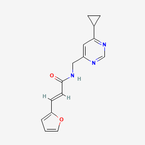 molecular formula C15H15N3O2 B2806936 (E)-N-((6-cyclopropylpyrimidin-4-yl)methyl)-3-(furan-2-yl)acrylamide CAS No. 2210237-43-5