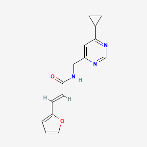 molecular formula C15H15N3O2 B2806936 (E)-N-((6-环丙基嘧啶-4-基)甲基)-3-(呋喃-2-基)丙烯酰胺 CAS No. 2210237-43-5