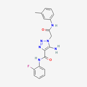 molecular formula C18H17FN6O2 B2806939 5-amino-N-(2-fluorophenyl)-1-{2-[(3-methylphenyl)amino]-2-oxoethyl}-1H-1,2,3-triazole-4-carboxamide CAS No. 901018-85-7