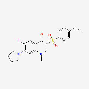 molecular formula C22H23FN2O3S B2806945 3-[(4-ethylphenyl)sulfonyl]-6-fluoro-1-methyl-7-pyrrolidin-1-ylquinolin-4(1H)-one CAS No. 892768-24-0