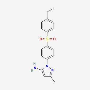 molecular formula C18H19N3O2S B2806952 2-[4-(4-Ethylbenzenesulfonyl)phenyl]-5-methylpyrazol-3-amine CAS No. 882231-97-2