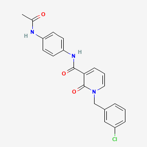 molecular formula C21H18ClN3O3 B2806955 N-(4-acetamidophenyl)-1-(3-chlorobenzyl)-2-oxo-1,2-dihydropyridine-3-carboxamide CAS No. 946332-02-1