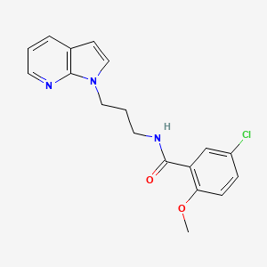 molecular formula C18H18ClN3O2 B2806964 N-(3-(1H-pyrrolo[2,3-b]pyridin-1-yl)propyl)-5-chloro-2-methoxybenzamide CAS No. 1787914-03-7