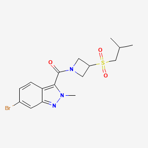 molecular formula C16H20BrN3O3S B2806972 (6-bromo-2-methyl-2H-indazol-3-yl)(3-(isobutylsulfonyl)azetidin-1-yl)methanone CAS No. 1797086-64-6