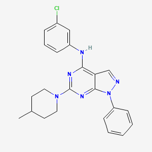 molecular formula C23H23ClN6 B2806975 N-(3-chlorophenyl)-6-(4-methylpiperidin-1-yl)-1-phenyl-1H-pyrazolo[3,4-d]pyrimidin-4-amine CAS No. 946348-64-7