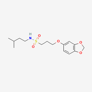 molecular formula C15H23NO5S B2806977 3-(benzo[d][1,3]dioxol-5-yloxy)-N-isopentylpropane-1-sulfonamide CAS No. 946285-94-5