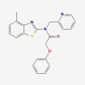 molecular formula C22H19N3O2S B2806979 N-(4-methylbenzo[d]thiazol-2-yl)-2-phenoxy-N-(pyridin-2-ylmethyl)acetamide CAS No. 900005-06-3