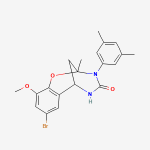 molecular formula C20H21BrN2O3 B2806981 8-bromo-3-(3,5-dimethylphenyl)-10-methoxy-2-methyl-5,6-dihydro-2H-2,6-methanobenzo[g][1,3,5]oxadiazocin-4(3H)-one CAS No. 899353-79-8