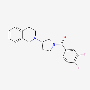 molecular formula C20H20F2N2O B2806982 (3,4-difluorophenyl)(3-(3,4-dihydroisoquinolin-2(1H)-yl)pyrrolidin-1-yl)methanone CAS No. 2034264-92-9