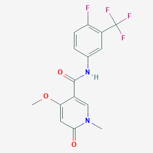 N-(4-fluoro-3-(trifluoromethyl)phenyl)-4-methoxy-1-methyl-6-oxo-1,6-dihydropyridine-3-carboxamide