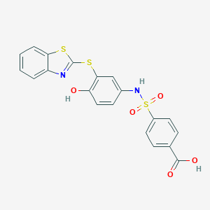 4-({[3-(1,3-Benzothiazol-2-ylthio)-4-hydroxyphenyl]amino}sulfonyl)benzoic acid