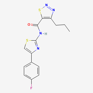 molecular formula C15H13FN4OS2 B2806993 N-(4-(4-fluorophenyl)thiazol-2-yl)-4-propyl-1,2,3-thiadiazole-5-carboxamide CAS No. 1203109-27-6