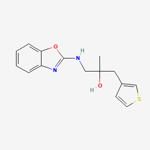 molecular formula C15H16N2O2S B2806999 1-(1,3-Benzoxazol-2-ylamino)-2-methyl-3-thiophen-3-ylpropan-2-ol CAS No. 2380033-95-2