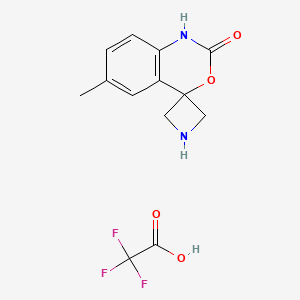 molecular formula C13H13F3N2O4 B2807000 6-Methylspiro[1H-3,1-benzoxazine-4,3'-azetidine]-2-one;2,2,2-trifluoroacetic acid CAS No. 2361643-55-0