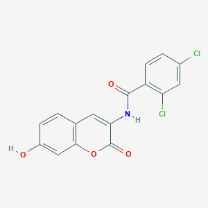 molecular formula C16H9Cl2NO4 B2807005 2,4-dichloro-N-(7-hydroxy-2-oxo-2H-chromen-3-yl)benzenecarboxamide CAS No. 338755-90-1