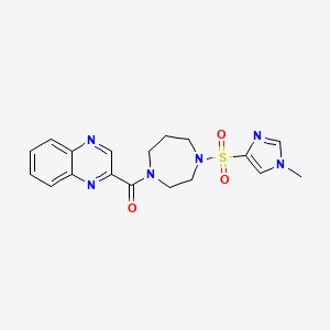 molecular formula C18H20N6O3S B2807006 (4-((1-甲基-1H-咪唑-4-基)磺酰)-1,4-二氮杂环己烷-1-基)(喹噁啉-2-基)甲酮 CAS No. 1904083-31-3