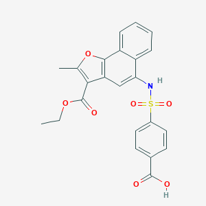 molecular formula C23H19NO7S B280701 4-({[3-(Ethoxycarbonyl)-2-methylnaphtho[1,2-b]furan-5-yl]amino}sulfonyl)benzoic acid 