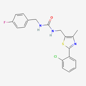 molecular formula C19H17ClFN3OS B2807013 1-((2-(2-Chlorophenyl)-4-methylthiazol-5-yl)methyl)-3-(4-fluorobenzyl)urea CAS No. 1421522-04-4