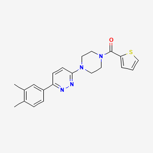 molecular formula C21H22N4OS B2807016 (4-(6-(3,4-二甲基苯基)吡啶并[3-yl]哌嗪-3-基)哌嗪-1-基)(噻吩-2-基)甲酮 CAS No. 1021103-88-7
