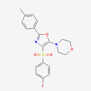 molecular formula C20H19FN2O4S B2807018 4-(4-((4-Fluorophenyl)sulfonyl)-2-(p-tolyl)oxazol-5-yl)morpholine CAS No. 883247-49-2