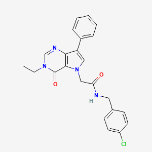 molecular formula C23H21ClN4O2 B2807020 N-(4-chlorobenzyl)-2-(3-ethyl-4-oxo-7-phenyl-3,4-dihydro-5H-pyrrolo[3,2-d]pyrimidin-5-yl)acetamide CAS No. 1251689-99-2