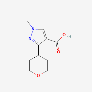 molecular formula C10H14N2O3 B2807026 1-methyl-3-(oxan-4-yl)-1H-pyrazole-4-carboxylic acid CAS No. 1619991-95-5