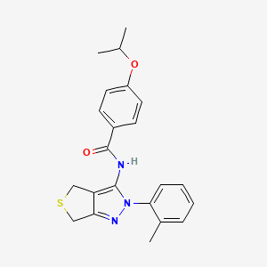 molecular formula C22H23N3O2S B2807027 4-isopropoxy-N-(2-(o-tolyl)-4,6-dihydro-2H-thieno[3,4-c]pyrazol-3-yl)benzamide CAS No. 476458-42-1