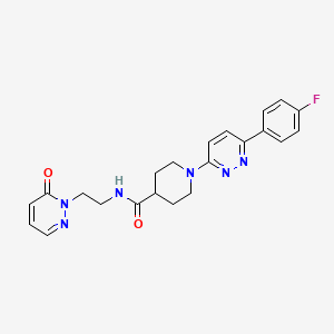 molecular formula C22H23FN6O2 B2807029 1-(6-(4-fluorophenyl)pyridazin-3-yl)-N-(2-(6-oxopyridazin-1(6H)-yl)ethyl)piperidine-4-carboxamide CAS No. 1251706-25-8