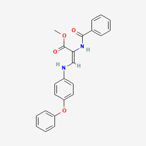 molecular formula C23H20N2O4 B2807032 Methyl 2-(benzoylamino)-3-(4-phenoxyanilino)acrylate CAS No. 338785-27-6