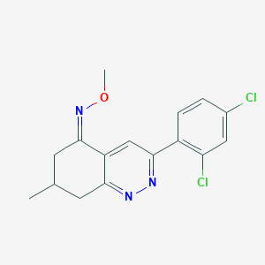 molecular formula C16H15Cl2N3O B2807034 (5Z)-3-(2,4-二氯苯基)-N-甲氧基-7-甲基-5,6,7,8-四氢喹唑啉-5-亚胺 CAS No. 1024766-90-2