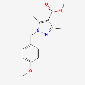 molecular formula C14H16N2O3 B2807043 1-(4-甲氧基苄基)-3,5-二甲基-1H-吡唑-4-甲酸 CAS No. 1022989-64-5