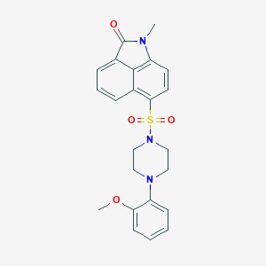 molecular formula C23H23N3O4S B280706 6-{[4-(2-methoxyphenyl)-1-piperazinyl]sulfonyl}-1-methylbenzo[cd]indol-2(1H)-one 