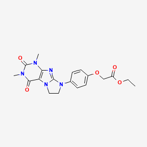 Ethyl 2-[4-(1,3-dimethyl-2,4-dioxo-1,3,5-trihydroimidazolidino[1,2-h]purin-8-y l)phenoxy]acetate