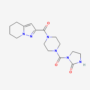 1-(4-(4,5,6,7-Tetrahydropyrazolo[1,5-a]pyridine-2-carbonyl)piperazine-1-carbonyl)imidazolidin-2-one