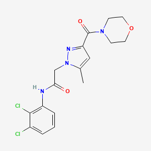 molecular formula C17H18Cl2N4O3 B2807119 N-(2,3-dichlorophenyl)-2-(5-methyl-3-(morpholine-4-carbonyl)-1H-pyrazol-1-yl)acetamide CAS No. 1171341-95-9