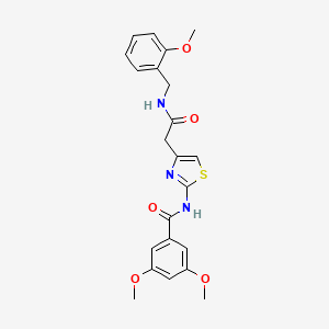 molecular formula C22H23N3O5S B2807123 N-[4-[2-keto-2-(o-anisylamino)ethyl]thiazol-2-yl]-3,5-dimethoxy-benzamide CAS No. 941984-96-9