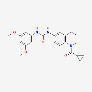 molecular formula C22H25N3O4 B2807124 1-(1-(Cyclopropanecarbonyl)-1,2,3,4-tetrahydroquinolin-6-yl)-3-(3,5-dimethoxyphenyl)urea CAS No. 1203095-83-3