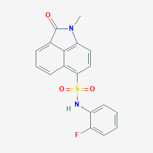 molecular formula C18H13FN2O3S B280713 N-(2-fluorophenyl)-1-methyl-2-oxo-1,2-dihydrobenzo[cd]indole-6-sulfonamide 