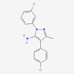 1-(3-chlorophenyl)-4-(4-chlorophenyl)-3-methyl-1H-pyrazol-5-amine