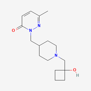 molecular formula C16H25N3O2 B2807137 2-({1-[(1-Hydroxycyclobutyl)methyl]piperidin-4-yl}methyl)-6-methyl-2,3-dihydropyridazin-3-one CAS No. 2195878-18-1