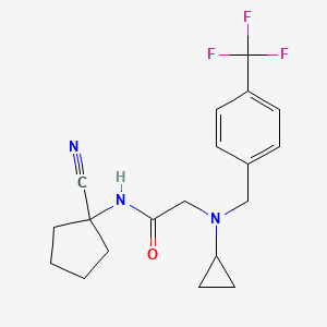 molecular formula C19H22F3N3O B2807139 N-(1-cyanocyclopentyl)-2-[cyclopropyl({[4-(trifluoromethyl)phenyl]methyl})amino]acetamide CAS No. 1147387-29-8