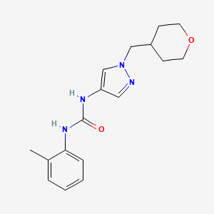 molecular formula C17H22N4O2 B2807146 1-(1-((tetrahydro-2H-pyran-4-yl)methyl)-1H-pyrazol-4-yl)-3-(o-tolyl)urea CAS No. 1705996-23-1
