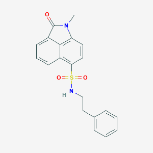 molecular formula C20H18N2O3S B280715 1-Methyl-2-oxo-1,2-dihydro-benzo[cd]indole-6-sulfonic acid phenethyl-amide 