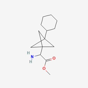 molecular formula C14H23NO2 B2807153 Methyl 2-amino-2-(3-cyclohexyl-1-bicyclo[1.1.1]pentanyl)acetate CAS No. 2287261-32-7