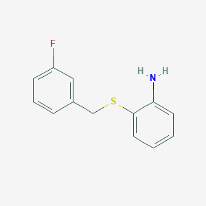 molecular formula C13H12FNS B2807167 2-[(3-Fluorobenzyl)sulfanyl]aniline CAS No. 915923-49-8