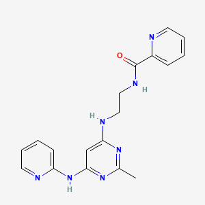 molecular formula C18H19N7O B2807173 N-(2-((2-methyl-6-(pyridin-2-ylamino)pyrimidin-4-yl)amino)ethyl)picolinamide CAS No. 1396858-71-1