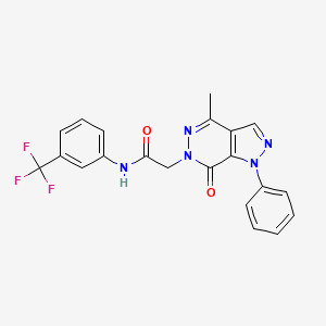 molecular formula C21H16F3N5O2 B2807179 2-(4-methyl-7-oxo-1-phenyl-1H-pyrazolo[3,4-d]pyridazin-6(7H)-yl)-N-(3-(trifluoromethyl)phenyl)acetamide CAS No. 941914-95-0