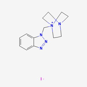 molecular formula C13H18IN5 B2807186 1-(1H-1,2,3-Benzotriazol-1-ylmethyl)-1,4-diazabicyclo[2.2.2]octan-1-ium iodide CAS No. 127236-85-5